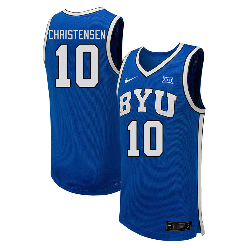 BYU Cougars #10 Tredyn Christensen Big 12 Conference College Basketball Jerseys Stitched Sale-Royal